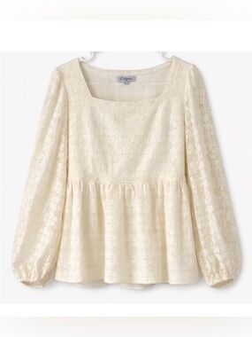 Polagram Lace Babydoll Blouse – Ivory – Size XL